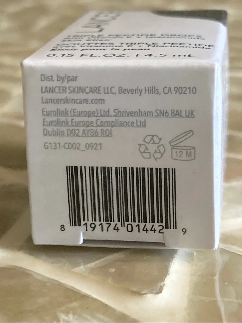 NEW!  Lancer Skincare Triple Peptide Drops Vitamin E Daily Anti-Aging Face Serum